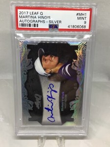 2017 Leaf Q Autographs Silver 5/5 #MH1 Martina Hingis PSA 9 (Top Pop, Pop 1)