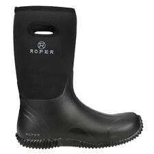 Roper Barnyard Pull On Rain  Mens Black Casual Boots 09-020-1136-0095