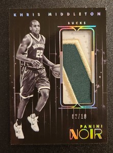 2015-16 Noir Khris Middleton Jumbo Material Game Worn Patch 2/10