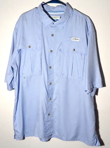 Men's Light Blue Vented Short Sleeve Fishing Shirt by Magellan in Size XL - Picture 1 of 8