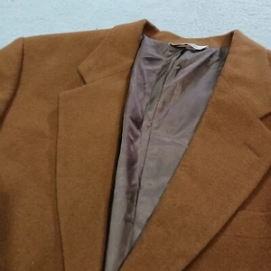 Vintage AKA Eddie Bauer Blazer Sport Coat Jacket Mens 42L Brown 100% Camel Hair - Picture 1 of 20