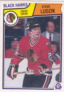 83/84 OPC..STEVE LUDZIK..ROOKIE..CARD # 106..BLACKHAWKS...FREE COMBINED SHIPPING - Foto 1 di 1