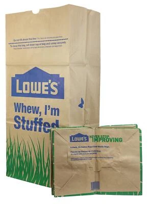 20er-Pack Rasen Laub Hof Müll Papiertüten, Lowe's 30 Gal Schwerlast Braun Laubtüte - Bild 1 von 4