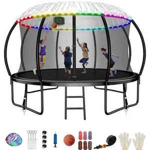10FT, 12FT, 16FT Pumpkin Outdoor Trampoline for Kids - 1400LBS Weight Capacity - Picture 1 of 52
