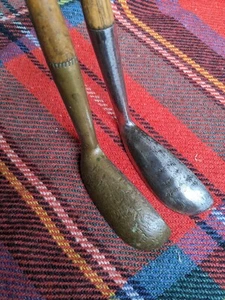 2x Hickory Golf Putter, Vardon Brown, spielbar um 1905. ausgefallen - Bild 1 von 9