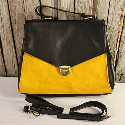 Nila Anthony Pony Hair Vegan Leather Purse New 11"x13" Shoulder Strap Side Snaps - Image 1 of 4