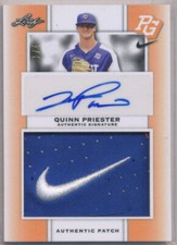 2018 Leaf Perfect Game National Showcase Quinn Priester Nike Logo Patch Auto
