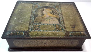 Antike 20er Jahre Whitman's Dose Jugendstil Pralinen Bonbon Mosaik Klappdose - Bild 1 von 22