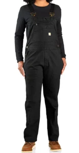 NEU Carhartt OR6001-W Rugged Flex Canvas Bib schwarz Latzhose Damen XL 16-18 - Bild 1 von 10