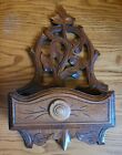 Antique Wall Wood Shelf Mail Holder Eastlake Style 14 1/2" tall