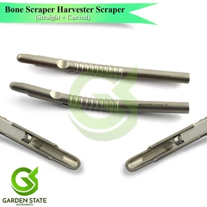 Dental Bone Scraper Straight Curved Harvesting Bone Grafting Implant Instruments - Picture 1 of 4