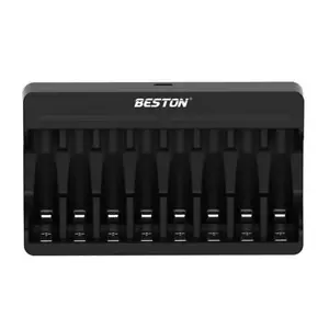 Caricabatterie batterie Litio Li-ion ricaricabili 8 posti AA AAA DC5V/2A BESTON - Foto 1 di 4
