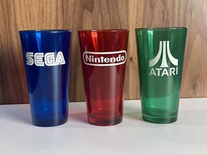 Retro Spielekonsolen 14 Unzen farbige Pub Glas Tassen 3er Set - Bild 1 von 6