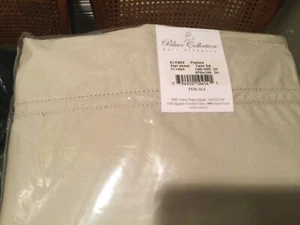 $325 YVES DELORME PALACE ELYSEE COTTON PERCALE TWIN FLAT SHEET PRALINE FRANCE - Picture 1 of 3