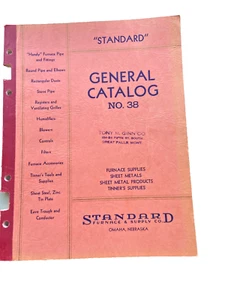 1938 ''STANDARD'' GENERAL CATALOG NO 38 FURNACES & SUPPLIES MANUAL - Picture 1 of 14