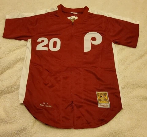 NWT M&N Philadelphia Phillies Mike Schmidt Jersey - 1979 Maroon - Men's Size 48 Cover