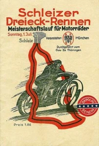 1928 Schleiz Championship Run Motorcycle Race - Program Cover Magnet - Picture 1 of 2