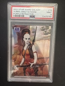 2021 Topps Star Wars Galaxy Wave Refractor Aurra Sing On Tatooine /25 PSA 9