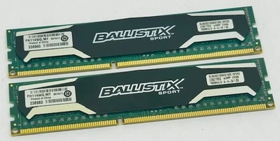 8GB (2x4GB) Crucial Ballistix Sport BLS4G3D1609DS1S00.16 PC3-12800U DDR3 Memory* - Image 1 of 4