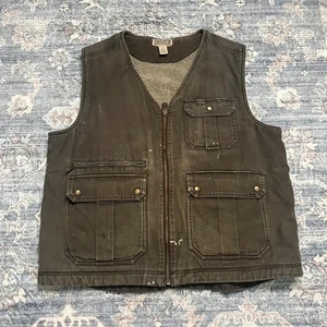 Duluth Trading Vest Men’s Size XL Iron Range Duck Canvas Sherpa Lined Workwear - Picture 1 of 12