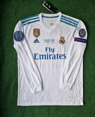 ADIDAS Real Madrid 2017-2018 Final Home Ronaldo #7 Long Sleeve Jersey