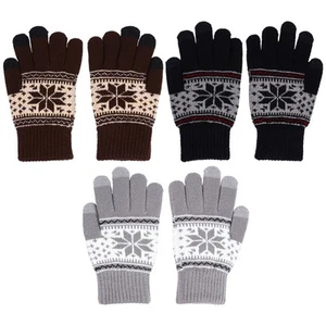 3 Pairs Practical Winter Warm Gloves Touch Screen Gloves Windproof - Picture 1 of 12