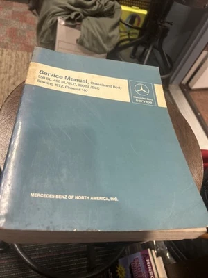 Carrocería de chasis manual de servicio Mercedes Benz 350 SL 450 SL SLC 1972-77 serie 107 Foto 1 de 4