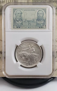 1925 Stone Mountain Half Dollar mit alten Jackson & Lee Briefmarken - schön! 76 - Bild 1 von 10