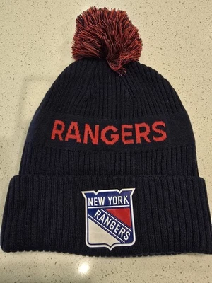 New York Rangers Fanatics Pro Auténtico Pista Puño Tejido con Pom Gorro Foto 1 de 4
