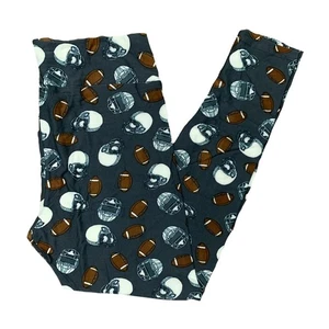OS LuLaRoe Leggings ~ FOOTBALL PATTERN ~ Sizes 2-10, ONE SIZE; helmet, sports - Picture 1 of 3