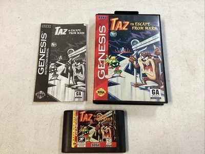 Taz in Escape From Mars (Sega Genesis, 1994) CIB with Manual Tested D - Image 1 of 4
