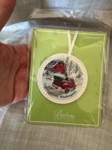 New Barlow Designs Leavenworth Washington Christmas Ornament Red truck Estate - Picture 1 of 3