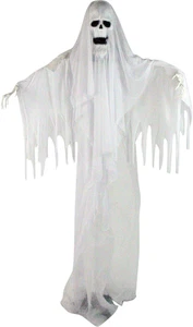 HALLOWEEN ANIMADO ESQUELETO FANTASMA 6 pies hablando con luces activadas táctiles sonido - Imagen 1 de 12