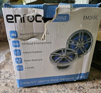 2x Altavoz Enrock EM265C 6.5" 180 vatios máximo 2 vías alto rendimiento barco carbón Foto 1 de 4