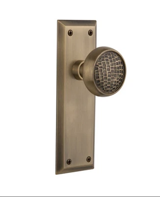 Nostalgic Warehouse door knobs Antique Brass Privacy New Open Box - Image 1 of 4