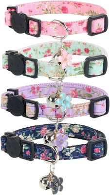 Cat Collars with Bells, Breakaway Kitten Collar, Cute Kitty Collar, Pet Supplies - Image 1 of 4