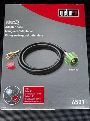 Manguera adaptadora Weber negra 6 pies para parrillas Weber Q-Series/gas Go-Anywhere 6501 Foto 1 de 4