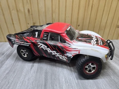 Traxxas Slash 4x4 1/10 LCG Short Course Truck Roller Slider Chassis Used  - Image 1 of 4