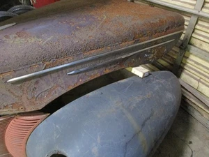 ORIGINAL 1939 FORD DELUXE HOOD SIDE TRIM/MOLDING/STRIPS & 1 FRONT TRIM - Picture 1 of 9