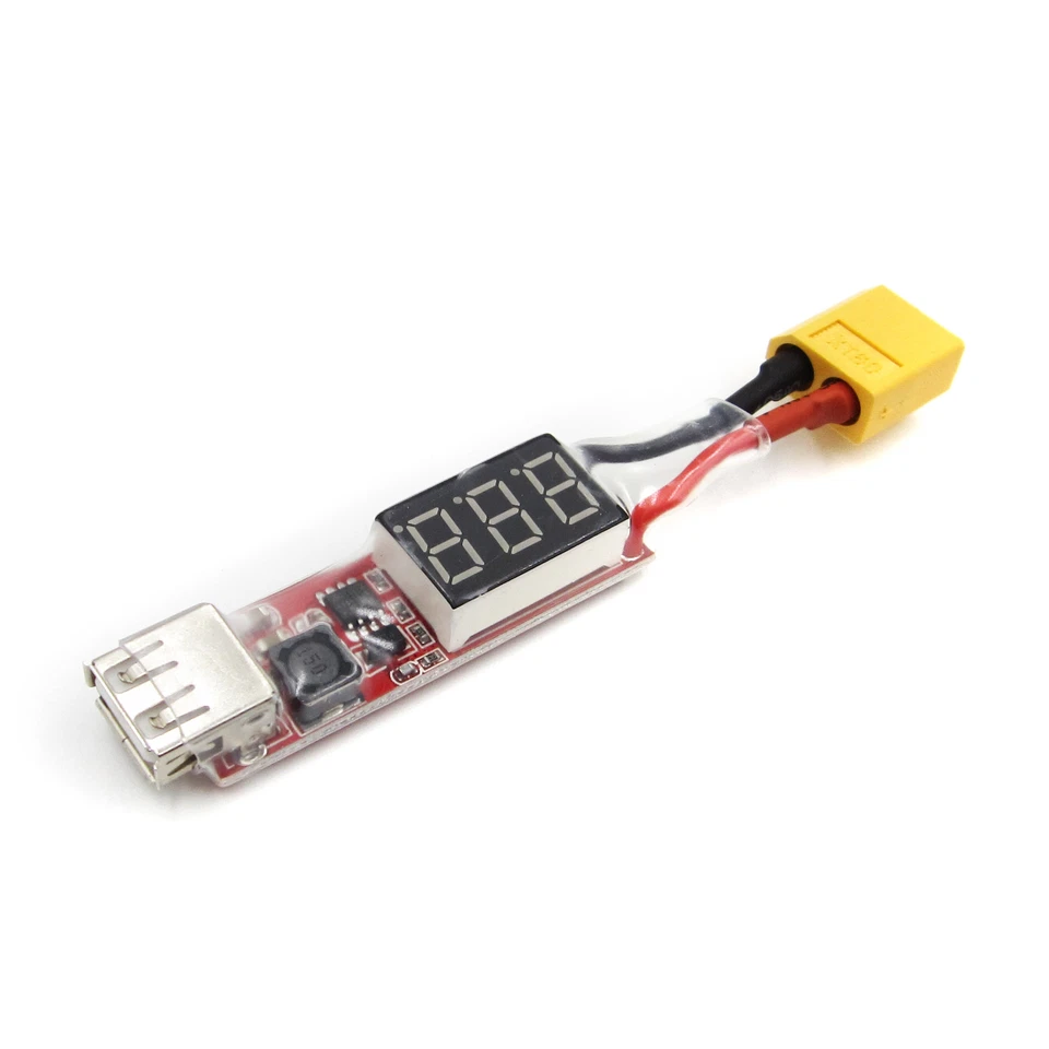 5V 2S-6S Lithium Battery Charger Converter &XT60 PIug to USB W/ Voltage Display - Image 1 of 4