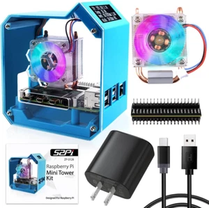 Mini Tower Kit with QC3.0 Power Supply for Raspberry Pi 4, Pi 4 Case with ICE To - Picture 1 of 8