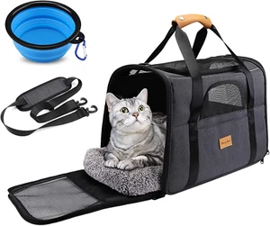 Cat Carrier, Portable Pet Carrier Bag for Cats and Small Dogs, Foldable Soft Sid - Picture 1 of 12