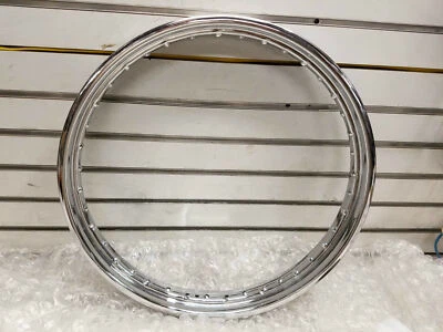 2.15x21 Drop Center 40 spoke Chrome Rim Wheel Harley Sportster Softail Dyna NEW! - Image 1 of 4