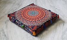 Multicolored Floral Cotton Cushion Cover Handmade Square Pillows Covers 14x4" US