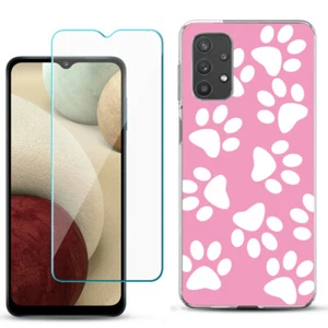 Slim Case for Samsung Galaxy A32 5G, w/ Tempered Glass - Pet Paw/ Pink - Picture 1 of 2