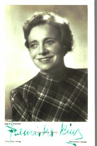 Franziska Kinz Original Signature On Ross Card No. 7631 B