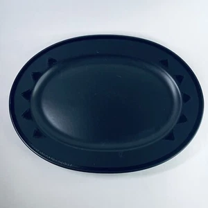 Plato para servir gres ovalado Pfaltzgraff negro sol medianoche 14,5" vintage EE. UU. - Imagen 1 de 6