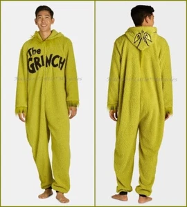 Grinch Union Suit Pajamas One Piece Costume Mens Womens S M L XL Christmas Adult - Picture 1 of 5