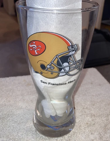 Team NFL San Francisco 49er Football Team Beer Glass  1990- ish Papel  6-3/4" T Cover