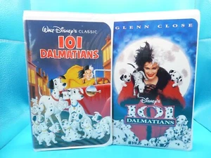 Walt Disney 101 Dalmatians both Black Diamond Animated and Live VHS Movies - Picture 1 of 8